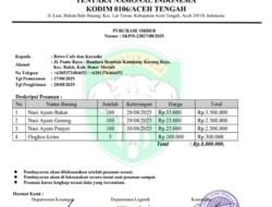 Kodim Aceh Tengah Dibajak! Kop Surat Dipakai Penipu Pesan 300 Porsi Makanan