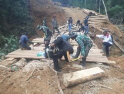 Jembatan Penghubung Dua Dusun di Aceh Tengah Mulai Tampak Wujud, Progres TMMD ke-126 Capai 40 Persen