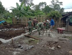 Gotong Royong Satgas TMMD dan Warga Roteh, Wujudkan Rumah Layak untuk Kasnawati