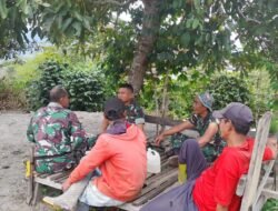 Satgas TMMD ke-126 Jalin Keakraban Lewat Anjangsana Bersama Warga di Linge