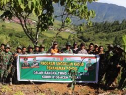 Satgas TMMD Ke-126 Kodim 0106 Aceh Tengah Giat Tanam Pohon Demi Selamatkan Lingkungan