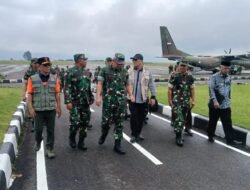 Dandim 0106/Aceh Tengah Sambut Kedatangan Kasad Jenderal TNI Maruli Simanjuntak di Bandara Rembele