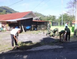 Anggota Kodim 0106/Aceh Tengah Laksanakan Pembersihan Di Lingkungan Tempat Tinggal TNI