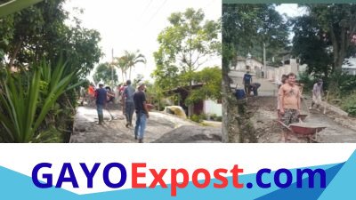 Warga Bener Mulie Gotong Royong Bangun Jalan Penghubung Antar Desa