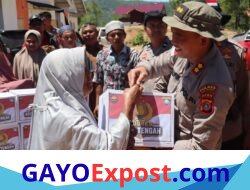 Kapolres AKBP Muhamad Taufiq Tinjau Huntara Linge, Salurkan Bantuan dan Layanan Kesehatan untuk Warga Terdampak Bencana