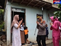 Datangi Korban Longsor, Kapolres Aceh Tengah Bawa Bantuan