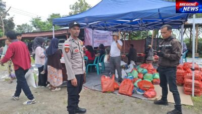 Polsek Kute Panang Kawal Pasar Murah, Warga Belanja Kebutuhan Pokok dengan Aman
