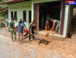 BPBD, Personil Kodim 0118/Subulussalam dan Warga Gotong Royong Bersihkan Rumah Tertimbun Longsor di Lae Ikan